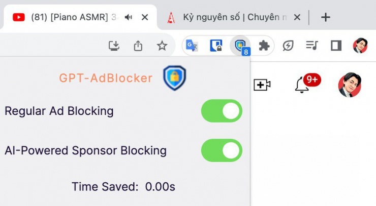 GPT-AdBlocker cung cấp 2 tùy chọn để chặn quảng cáo. Ảnh: TIỂU MINH