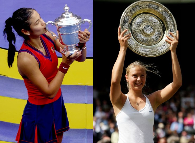 Sharapova (phải) có khả năng duy trì, phát triển thành công, đó là điều Raducanu (trái) đang tìm kiếm