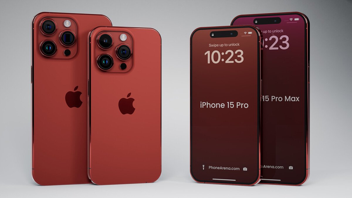 Concept photo of iPhone 15 Pro/ iPhone 15 Pro Max in red.