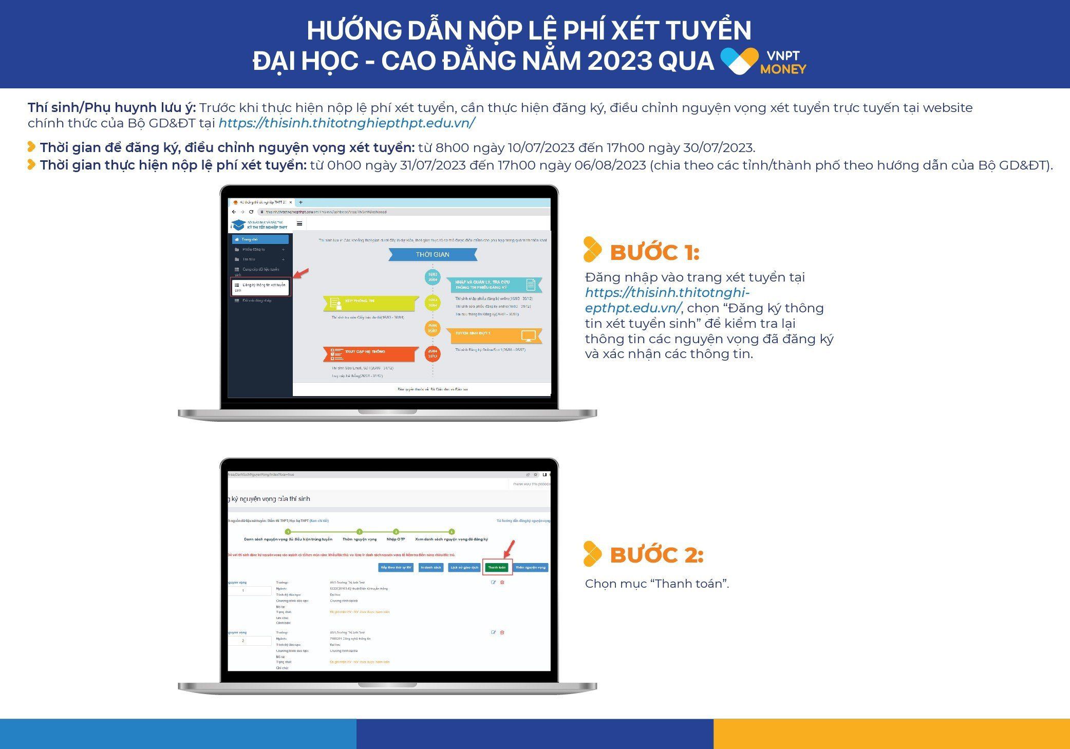 Nhanh tay thanh toán lệ phí xét tuyển đại học bằng cách quét mã VietQR với VNPT Money - 1