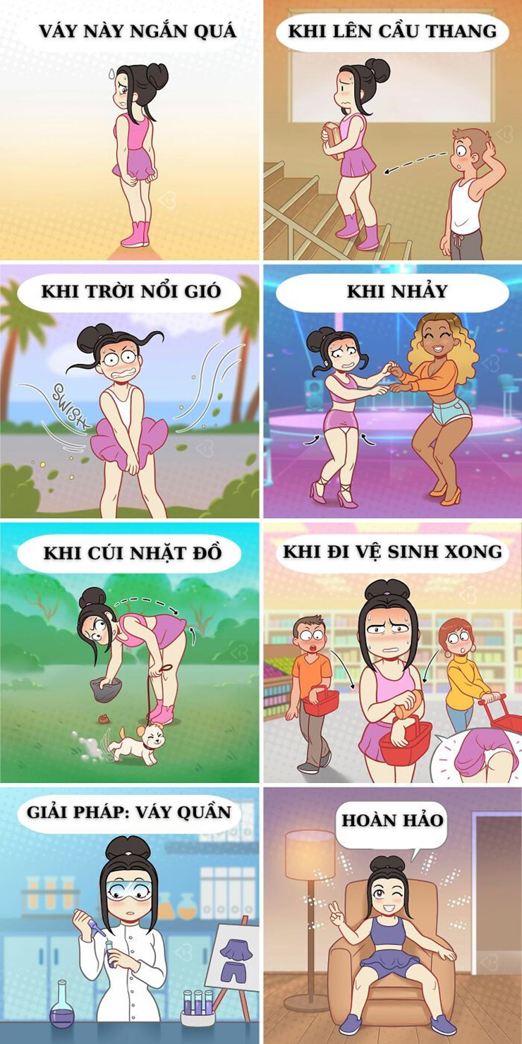 Váy ngắn đẹp đấy nhưng nỗi khổ này ai thấu - 1