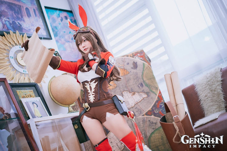 &#34;Bỏng mắt&#34; với màn cosplay Amber game Genshin Impact đẹp khó cưỡng - 4