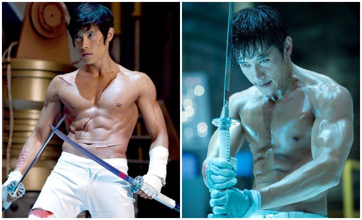 Lee Byung Hun từng được coi là tài tử điển trai nhất xứ Hàn nhờ body hấp dẫn.
