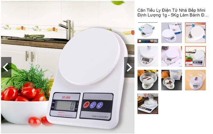 Cân tiểu ly dùng cho nhà bếp hàng loại 1, giá 43.000 đồng đang rao bán trên Shopee.