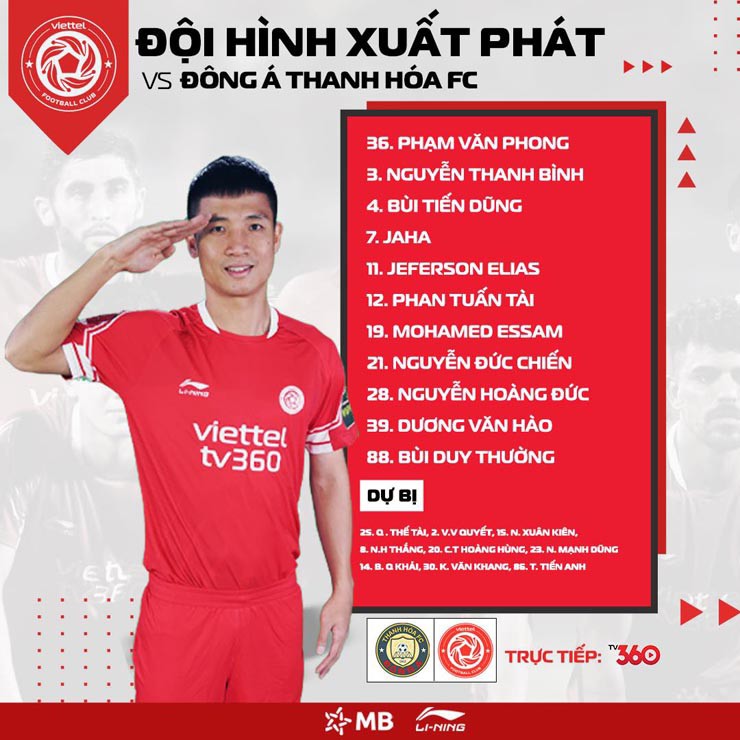 Trực tiếp bóng đá Thanh Hóa - Viettel: Thanh Bình ghi bàn phút 90+2 (Hết giờ) - 2