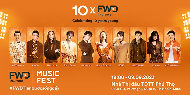 Hoàng Thùy Linh, Jack, HIEUTHUHAI... và dàn sao khủng cuồng nhiệt tại FWD Music Fest 2023 ngày 9.9 - 2