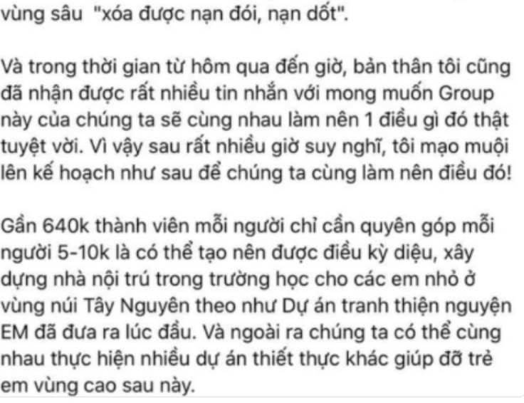 Bài đăng kêu gọi trước đó của NTK Đỗ Mạnh Cường trong group Anti-fan Ý Nhi