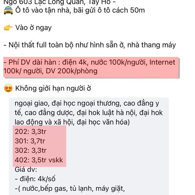 Giá dịch vụ tăng bất hợp lý và được những người kinh doanh gọi là “giá chung”.