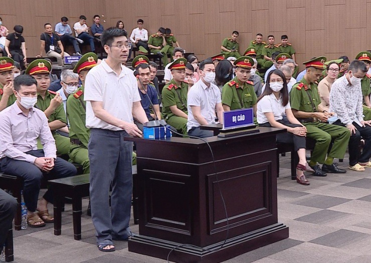 Bị cáo Hoàng Văn Hưng tại phiên tòa sơ thẩm. Ảnh: CTV