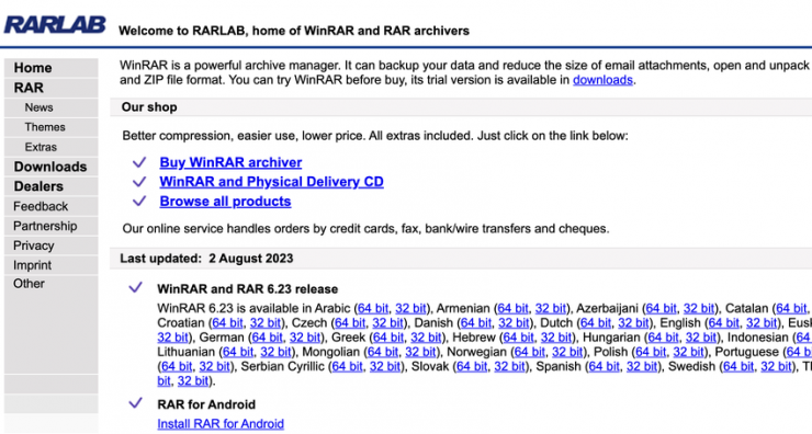 Cập nhật phần mềm WinRAR lên phiên bản mới nhất. Ảnh: TIỂU MINH