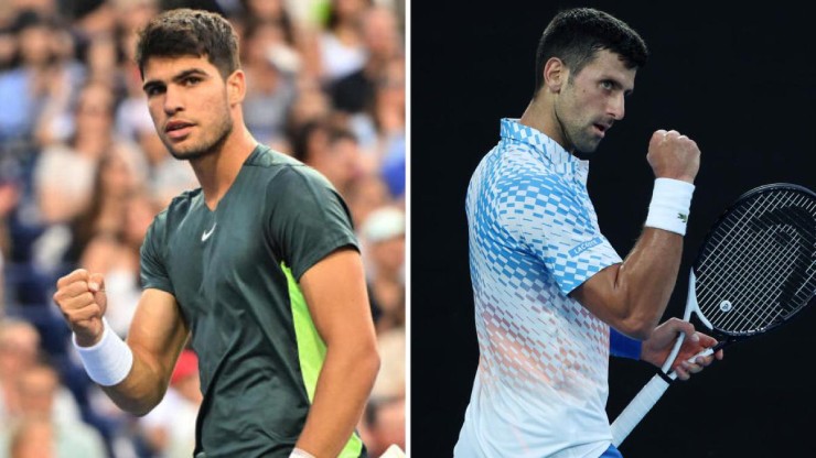 Alcaraz (trái) đang gặp nhiều bất lợi hơn so với Djokovic (phải) tại Cincinnati Masters 2023