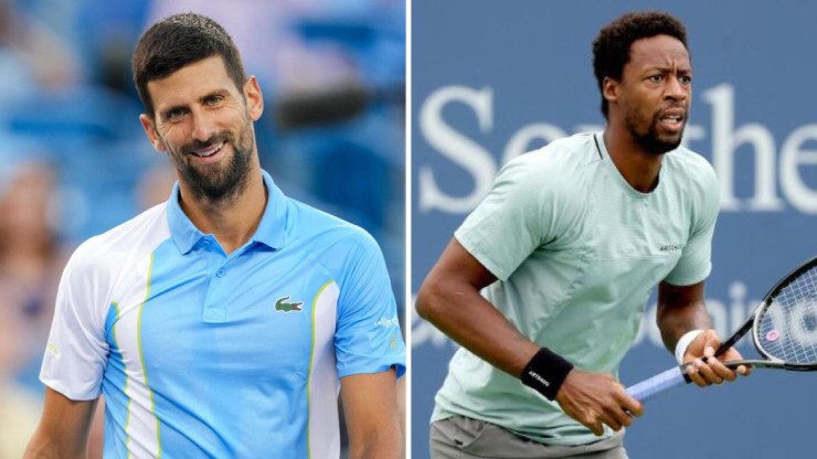 Monfils (phải) là người thua "trắng" Djokovic nhiều lần nhất