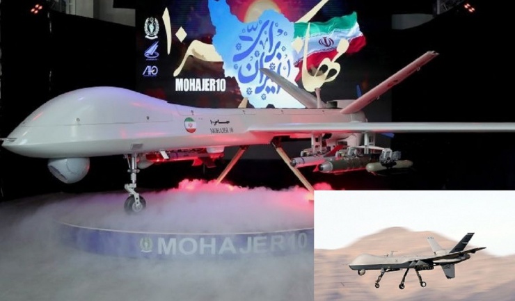 UAV Mohajer-10 của Iran có hình thức tương tự MQ-9 Reaper của Mỹ. Ảnh: GettyImages