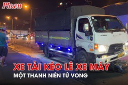 Video: Xe tải kéo xe máy đi hàng chục mét, một thanh niên tử vong