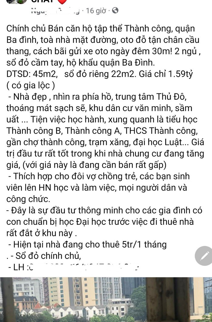 Sau khi rao bán, khá nhiều người liên hệ xem thực tế căn hộ nhưng chưa có người chốt cọc