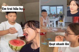 Hai cô chị ghê gớm ”bắt nạt” em trai