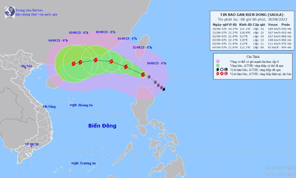 Sao La mạnh lên cấp siêu bão, di chuyển khó lường áp sát Biển Đông - 1