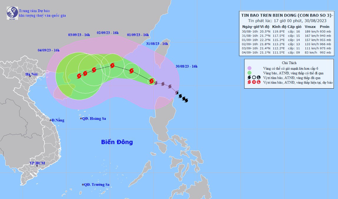 Siêu bão Sao La chính thức đi vào Biển Đông, trở thành bão số 3 năm 2023 - 1