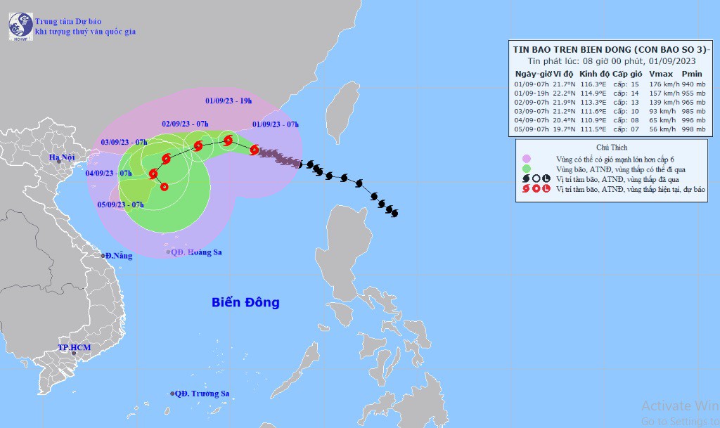 Bão số 3 Sao La gió giật trên cấp 17 liên tục đổi hướng trên Biển Đông - 1