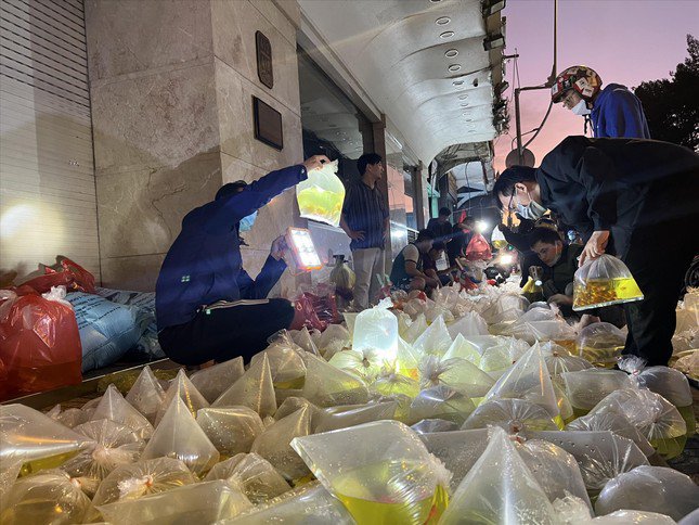 Chợ cá cảnh Lưu Xuân Tín họp lúc sáng, khách quỳ mọp trên vỉa hè rọi đèn săm soi chọn hàng