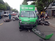 Tin tức trong ngày - TP.HCM: Sau tiếng gào thét “chạy đi”, xe tải tông hàng loạt xe máy ở Gò Vấp