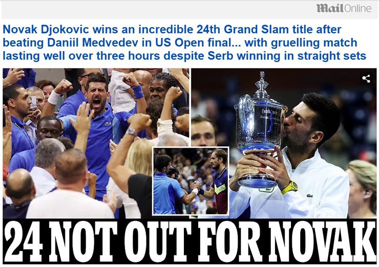 Tờ Daily Mail khẳng định rằng chiến thắng của Djokovic hoàn toàn thuyết phục