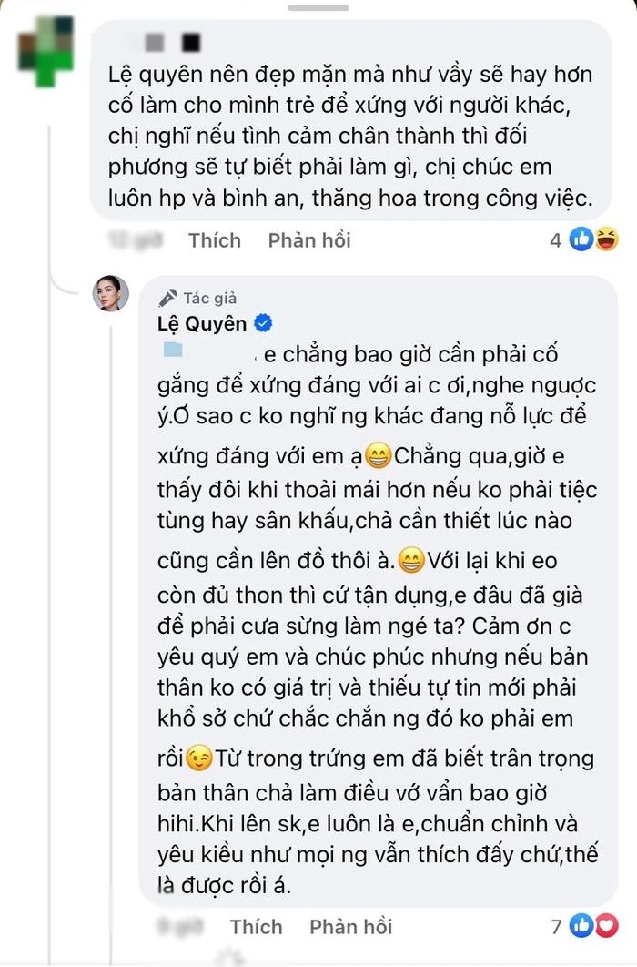Ca sĩ Lệ Quyên: "Chẳng bao giờ cần phải cố gắng để xứng đáng với ai" - 2