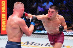 Võ sĩ gốc Việt Steven Nguyễn knock-out đối thủ, được chơi ở UFC như Cung Lê