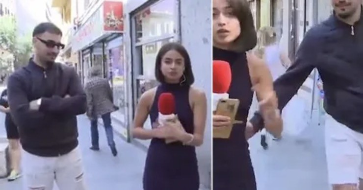 Video: Nữ phóng viên Tây Ban Nha xinh đẹp bị sàm sỡ trên sóng trực tiếp - 1