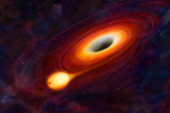 Ngôi sao xấu số và lỗ đen quái vật - Ảnh đồ họa từ SCITECH DAILY