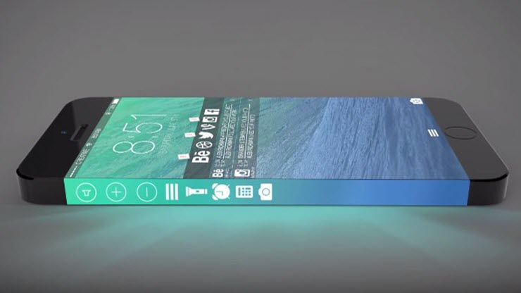 Ý tưởng iPhone với màn hình nằm ở khung viền.