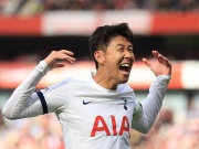 Bóng đá - Rực rỡ Son Heung Min ghi cú đúp &quot;xé lưới&quot; Arsenal, cán mốc 150 bàn cho Tottenham