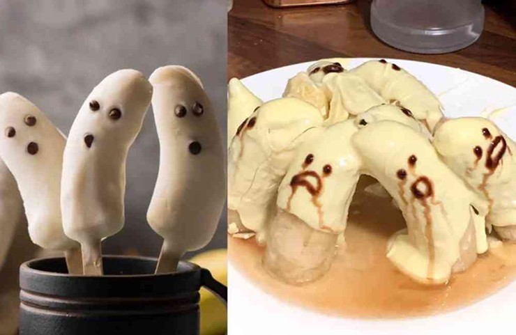 Ma chuối đông lạnh đáng sợ cho mùa Halloween.
