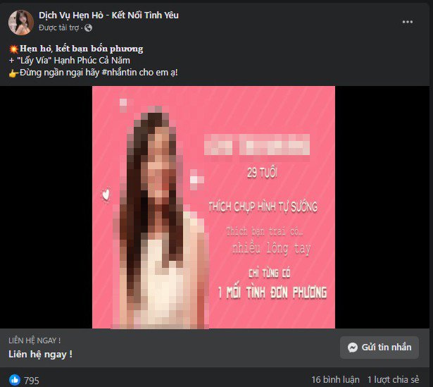 Bẫy tình rình rập từ những quảng cáo hội nhóm hẹn hò, mại dâm trá hình trên mạng xã hội - 4