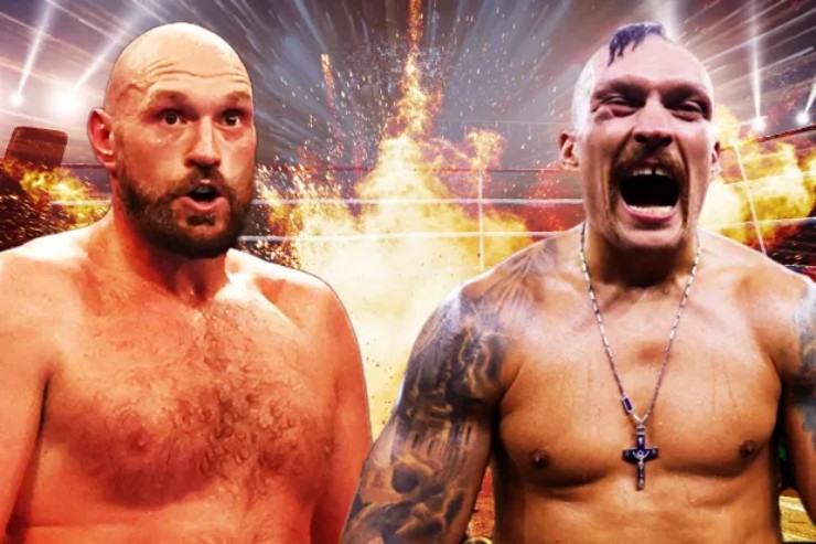 Fury (bên trái) đấu Usyk (bên phải) vào 23/12 tại Saudi Arabia