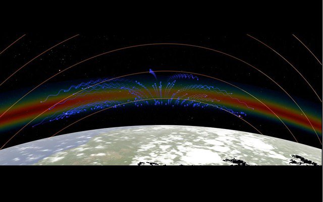 Các dải plasma được tạo ra trong bầu khí quyển của Trái Đất - Ảnh: NASA