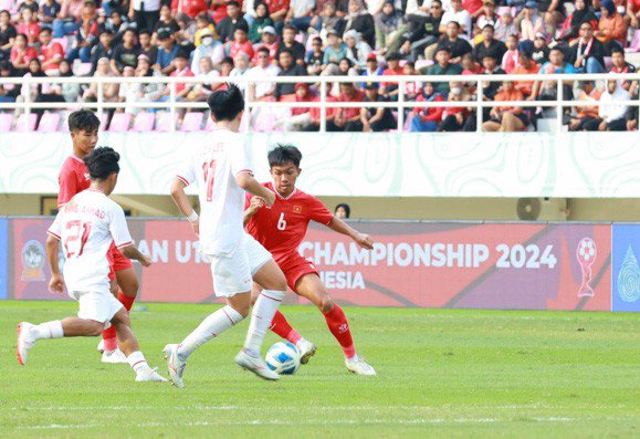 U16 Việt Nam gần như không khiến hàng thủ Indonesia phải làm việc nhiều ở trận này