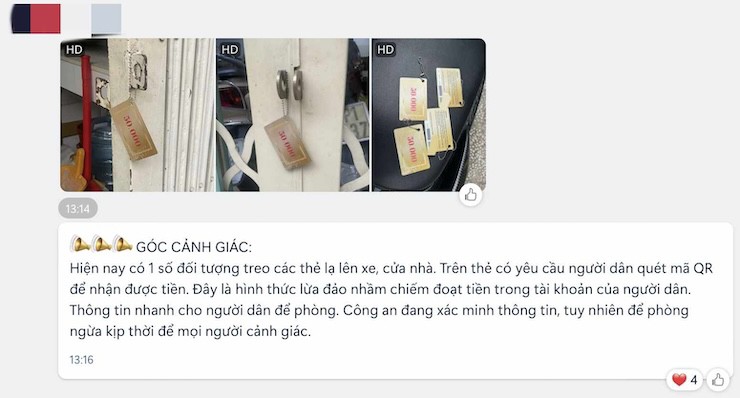 Thông tin cảnh báo từ các hội nhóm.