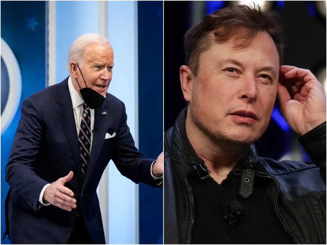 Tỷ phú Elon Musk nhiều lần tỏ thái độ “không ưa” ông Biden (ảnh: RT)