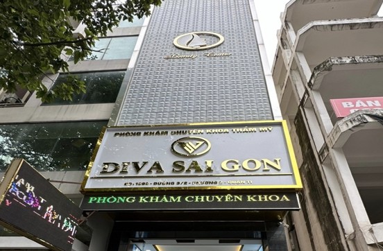 Phòng khám chuyên khoa Thẩm mỹ Diva Sài Gòn nơi thực hiện cuộc phẫu thuật vùng kín cho bệnh nhân dẫn đến sốc phản vệ.