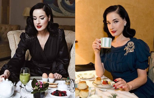 Ngoài sinh tố xanh, Dita Von Tesse còn có sở thích uống trà vào buổi sáng.