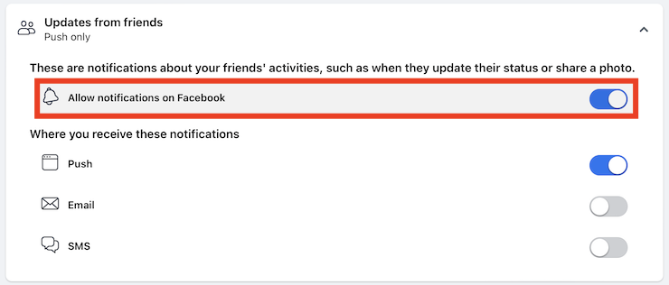 How to turn off annoying notifications when a Facebook friend posts a status or photo - 3