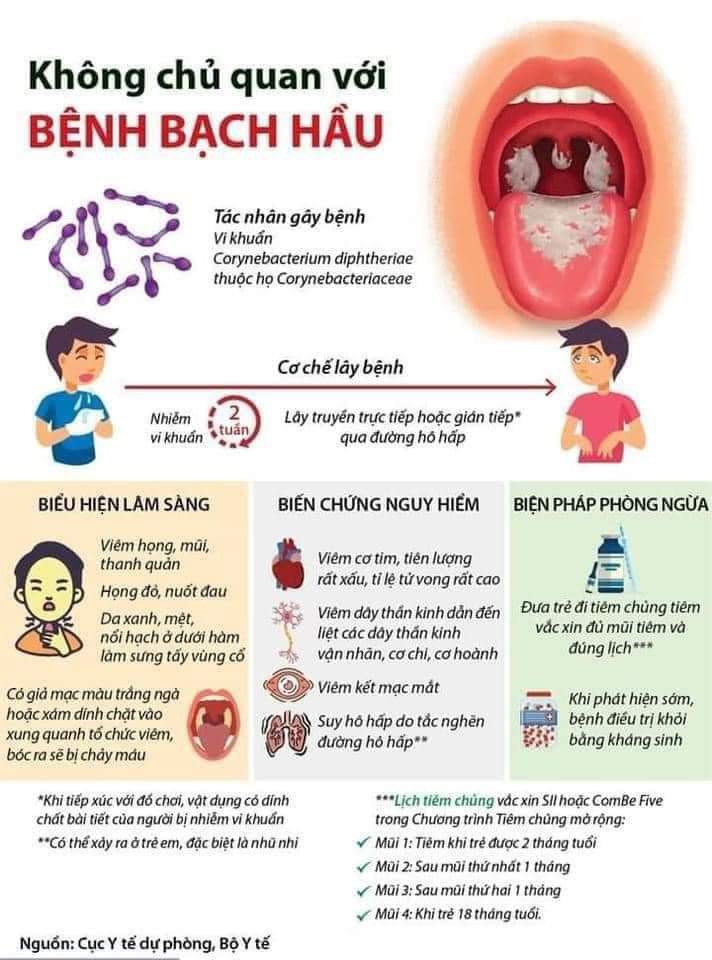 Không chủ quan với bệnh bạch hầu.