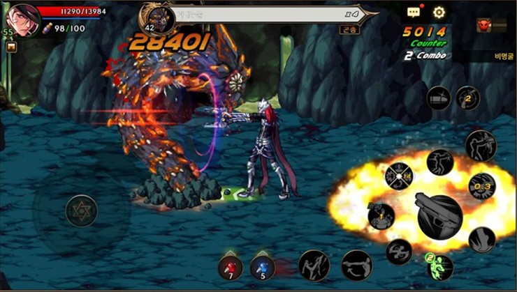 Exciting combat scenes in Dungeon & Fighter Mobile.