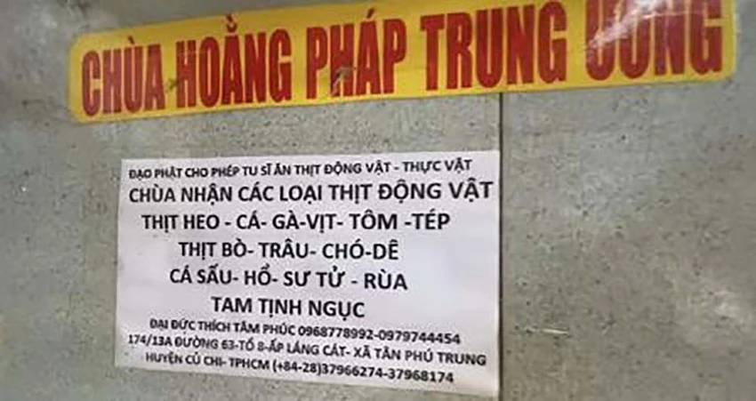 Nguyễn Minh Phúc truyền tải những nội dung phản cảm, trái với truyền thống Phật Giáo Việt Nam. Ảnh: MXH