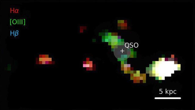 Image of ancient quasar in James Webb data - Photo: NASA