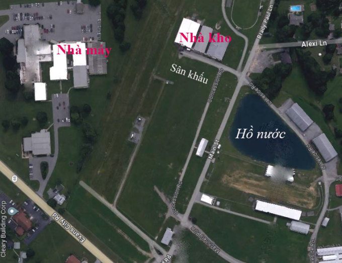 Vị trí sân khấu nơi ông Trump diễn thuyết tại Butler Farm Show. Đồ họa: Google Maps