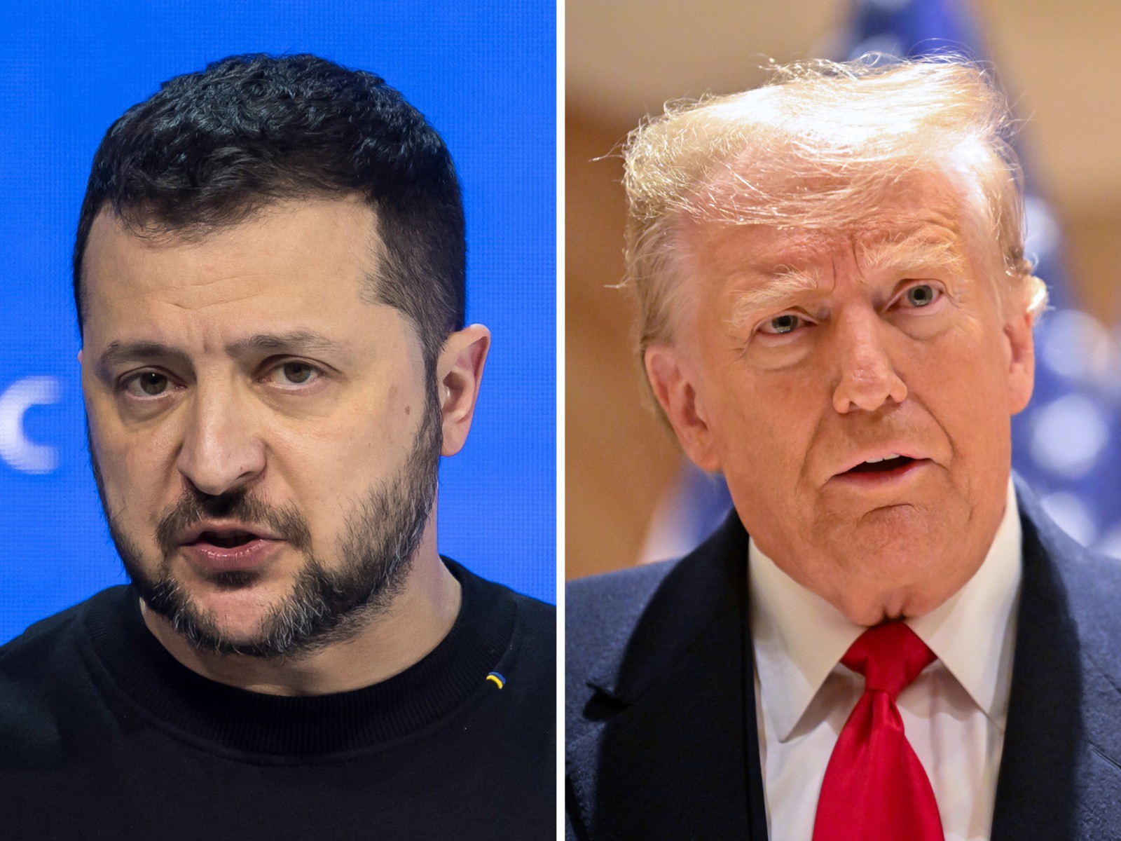 Ông Zelensky (trái) đã bình luận về bầu cử Mỹ và ông Trump. Ảnh: Newsweek