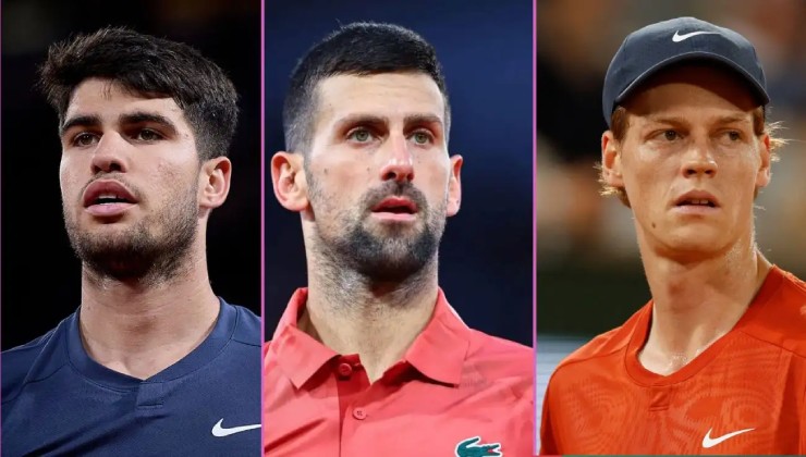 Ở tuổi 37, Djokovic (giữa) đang muốn nhường cuộc đua ngôi đầu cho 2 tay vợt trẻ