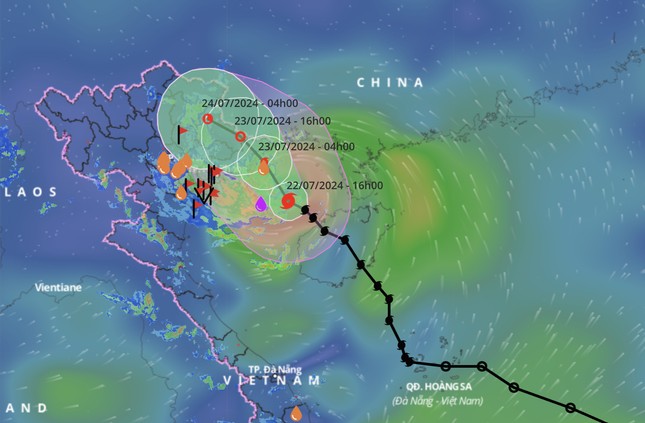 Dự báo đường đi và vùng ảnh hưởng của bão số 2.